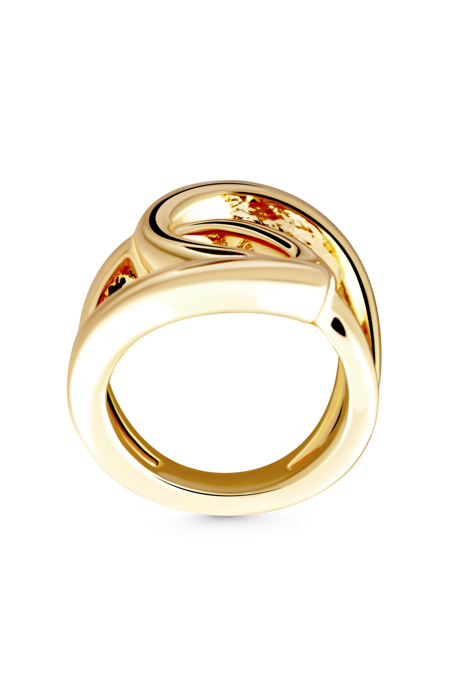 JOURNEY Ring. Interlinked hoops ring, size US7, 18K gold vermeil, handmade, hypoallergenic, water-resistant