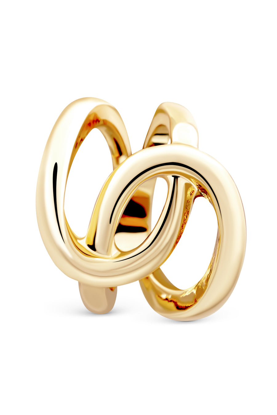 JOURNEY Ring. Interlinked hoops ring, size US7, 18K gold vermeil, handmade, hypoallergenic, water-resistant