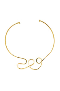 Thumbnail for CROWN Choker. Winding line design, open-ended, 18K gold vermeil, handmade, hypoallergenic, water-resistant