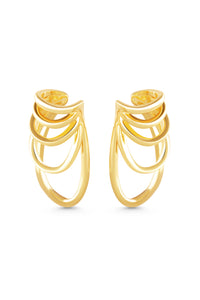 Thumbnail for MYSTIC Ear Cuffs. Layers of lines design, ear sides hugger, no piercing needed, 18K gold vermeil, handmade, hypoallergenic, water-resistant