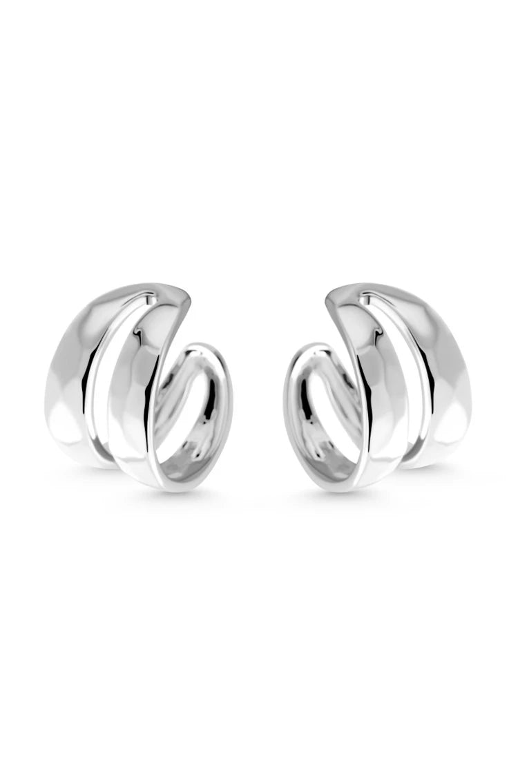 EMPRESS Earrings. Double band earrings, silver, handmade, hypoallergenic, water-resistant