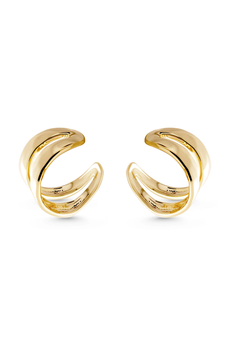 EMPRESS Earrings. Double band earrings, 18K gold vermeil, handmade, hypoallergenic, water-resistant