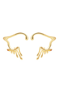 Thumbnail for ELIXIR Ear Cuffs. Melting flows design, screw-back ear cuffs, no piercings needed. 18K gold vermeil, handmade, hypoallergenic, water-resistant