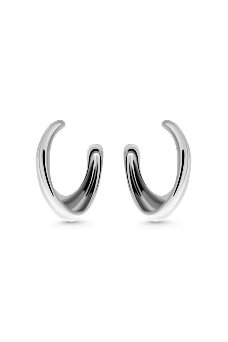 SOLCH LAGOM Edgy & Modern. Semi-circular hoop earrings.