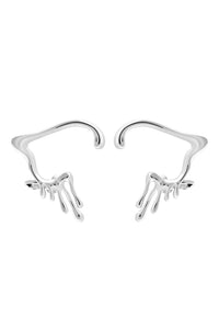 Thumbnail for ELIXIR Ear Cuffs. Melting flows design, screw-back ear cuffs, no piercings needed. silver, handmade, hypoallergenic, water-resistant