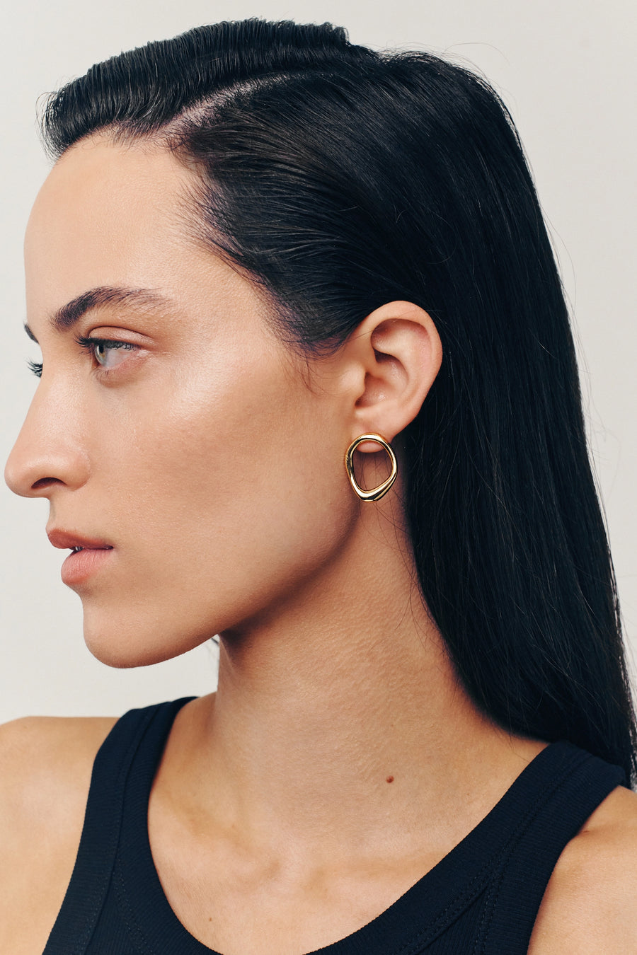 EPIPHANY Earrings. Irregular shaped hoop earrings, 18K gold vermeil, handmade, hypoallergenic, water-resistant