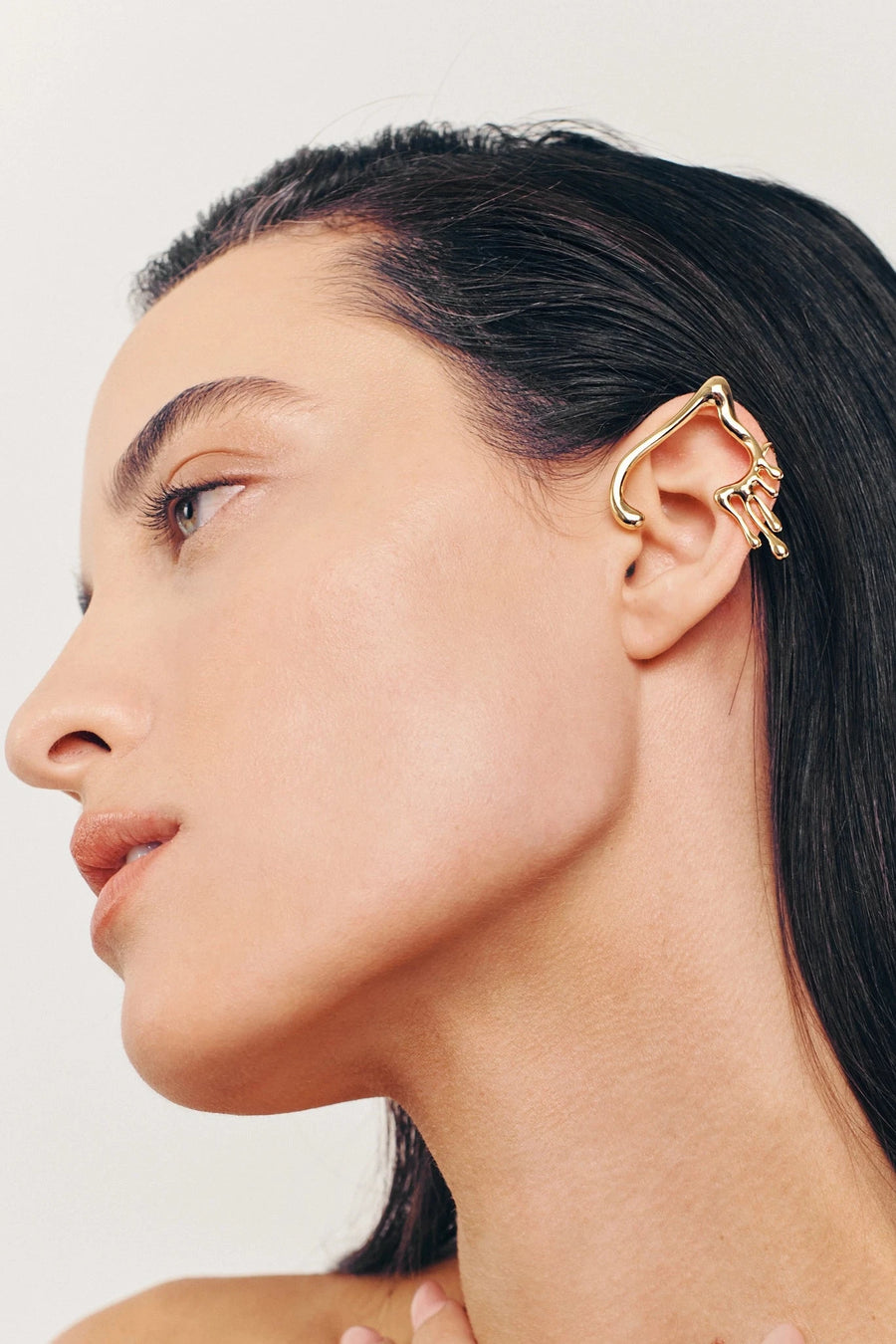 ELIXIR Ear Cuffs. Melting flows design, screw-back ear cuffs, no piercings needed. 18K gold vermeil, handmade, hypoallergenic, water-resistant