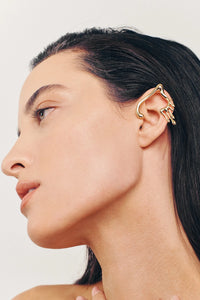 Thumbnail for ELIXIR Ear Cuffs. Melting flows design, screw-back ear cuffs, no piercings needed. 18K gold vermeil, handmade, hypoallergenic, water-resistant